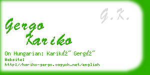 gergo kariko business card